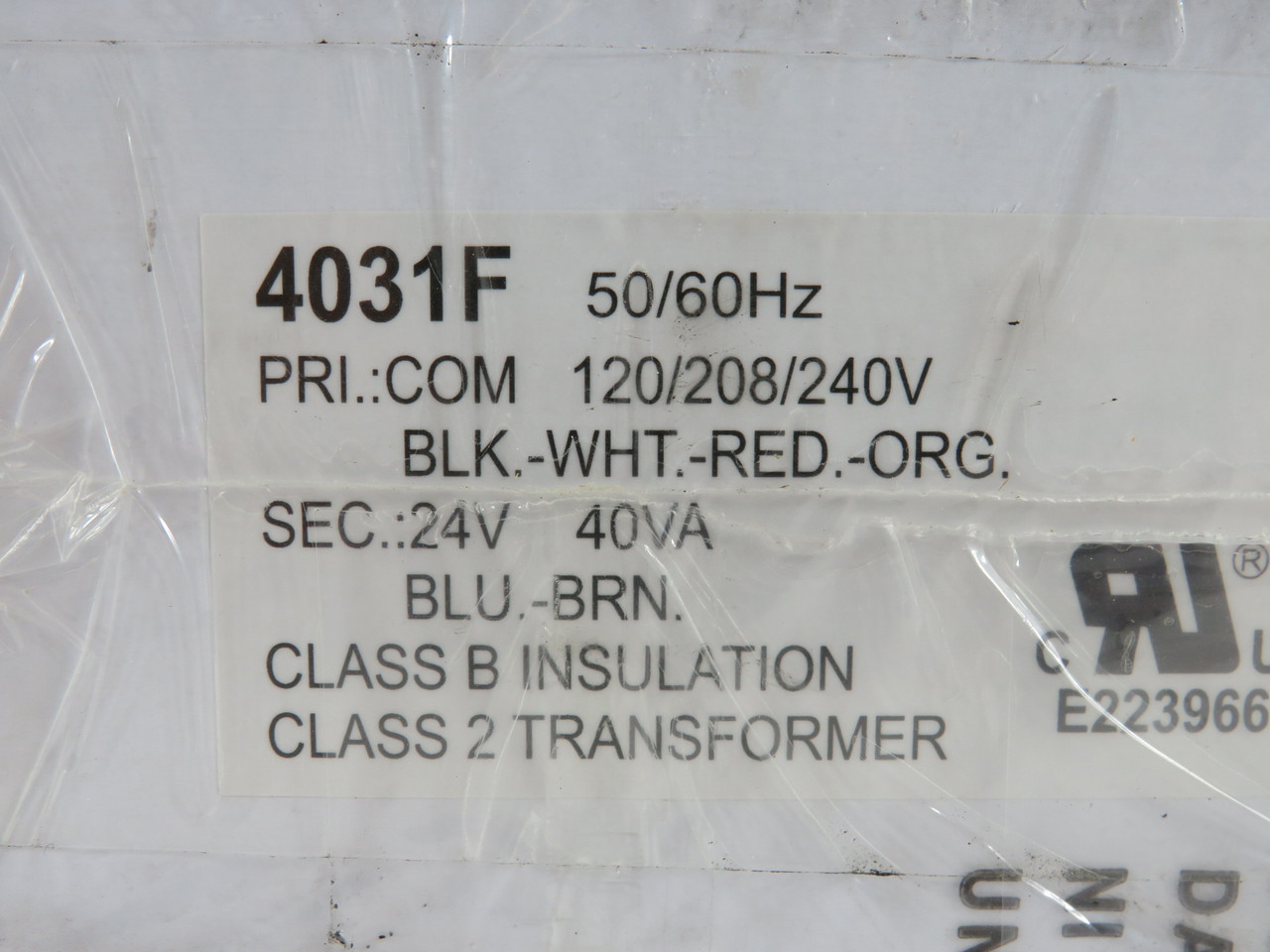 Generic 4031F Transformer 40VA Pri 120/208/240V Sec 24V 50/60Hz SEALED NEW