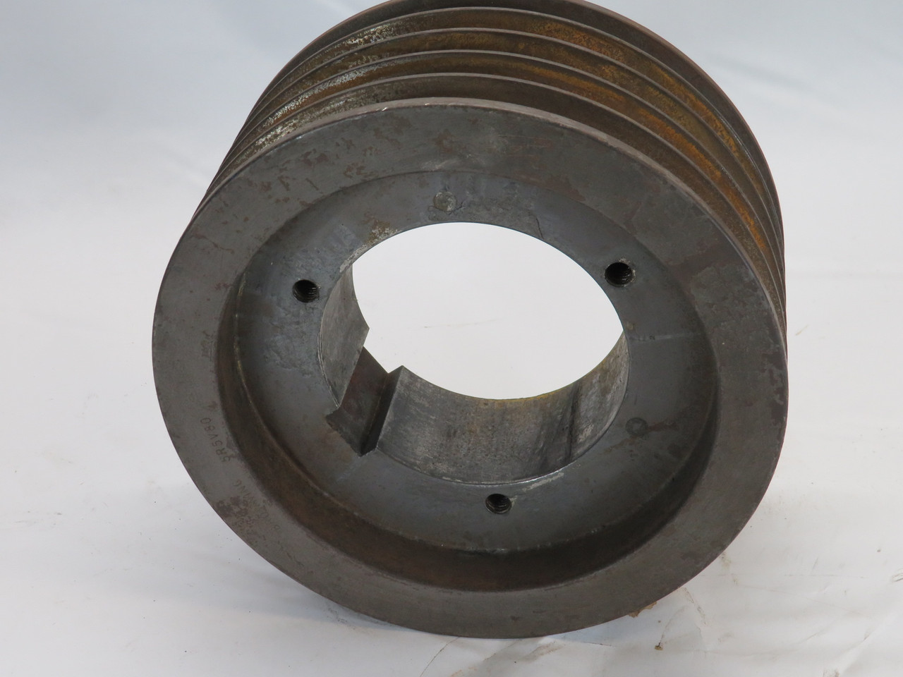 Browning 5R5V80 Pulley 1-1/8"-3-3/4"ID R1 Bushing 5Groove 8"OD 5V Belt RUST USED