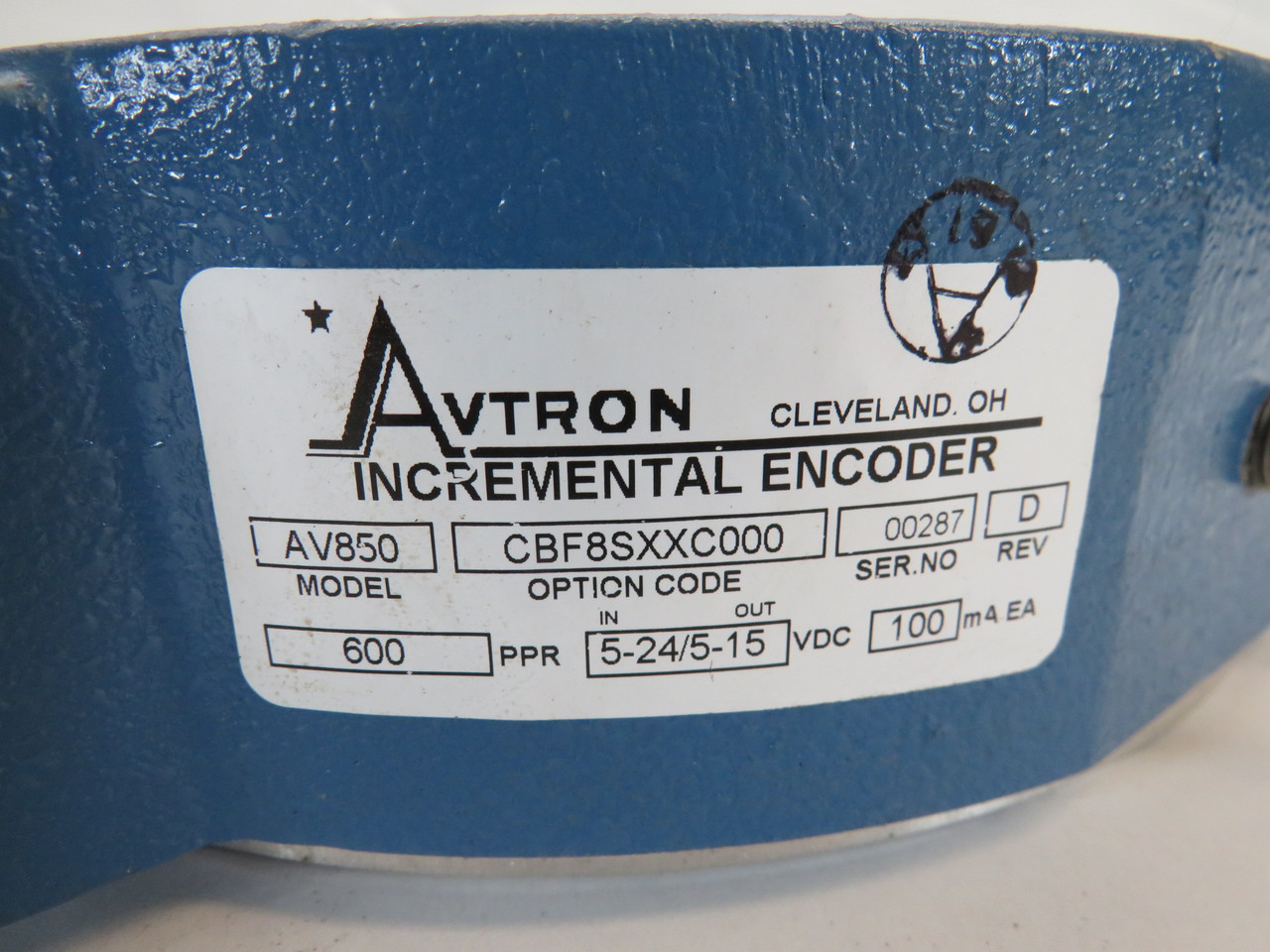 Avtron AV850-CBF8SXXC000 Incremental Encoder Enclosure Only w/Bolts NOP