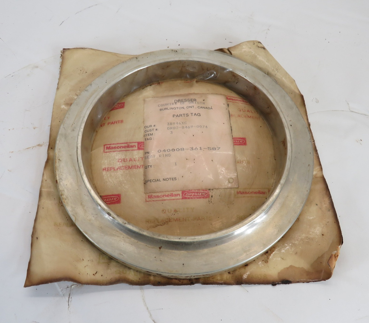 Dresser 040008-361-587 Seat Ring for Pressure Reducing Valve DAMAGE PACKAGE NEW