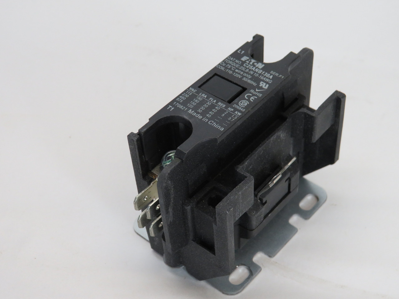 Eaton C25ANB130A Definite Purpose Contactor 110-120V 50/60Hz 1P 30A NOP