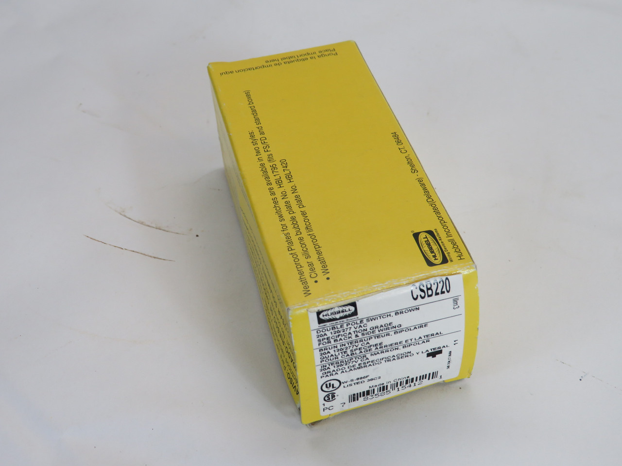 Hubbell CSB220 Brown Commercial Toggle Switch 20A 120/277VAC 1P DMG BOX NEW