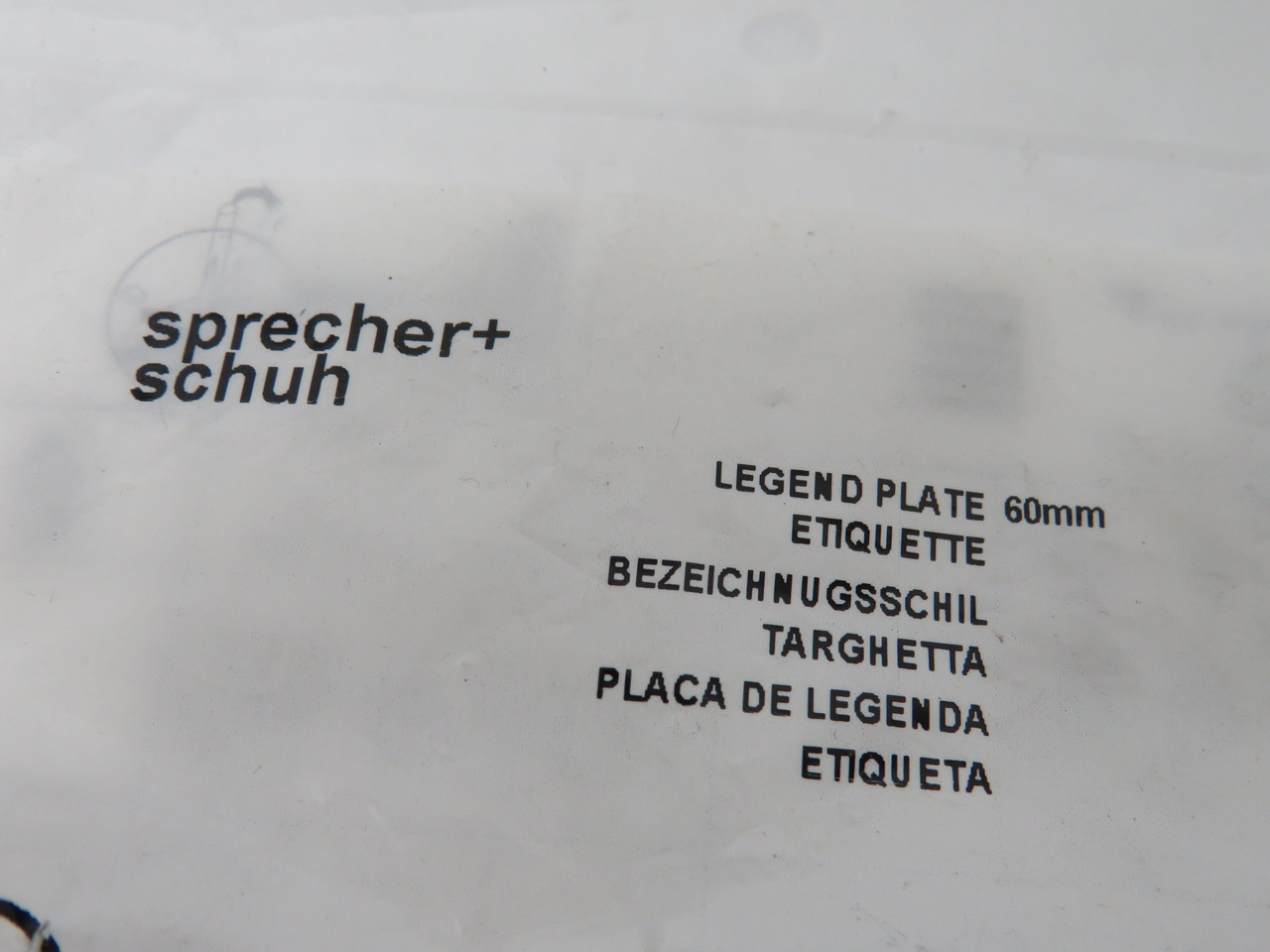 Sprecher + Schuh D7-15YSE112 Ser A Emergency Stop Legend Plate Lot/4 OPEN NWB