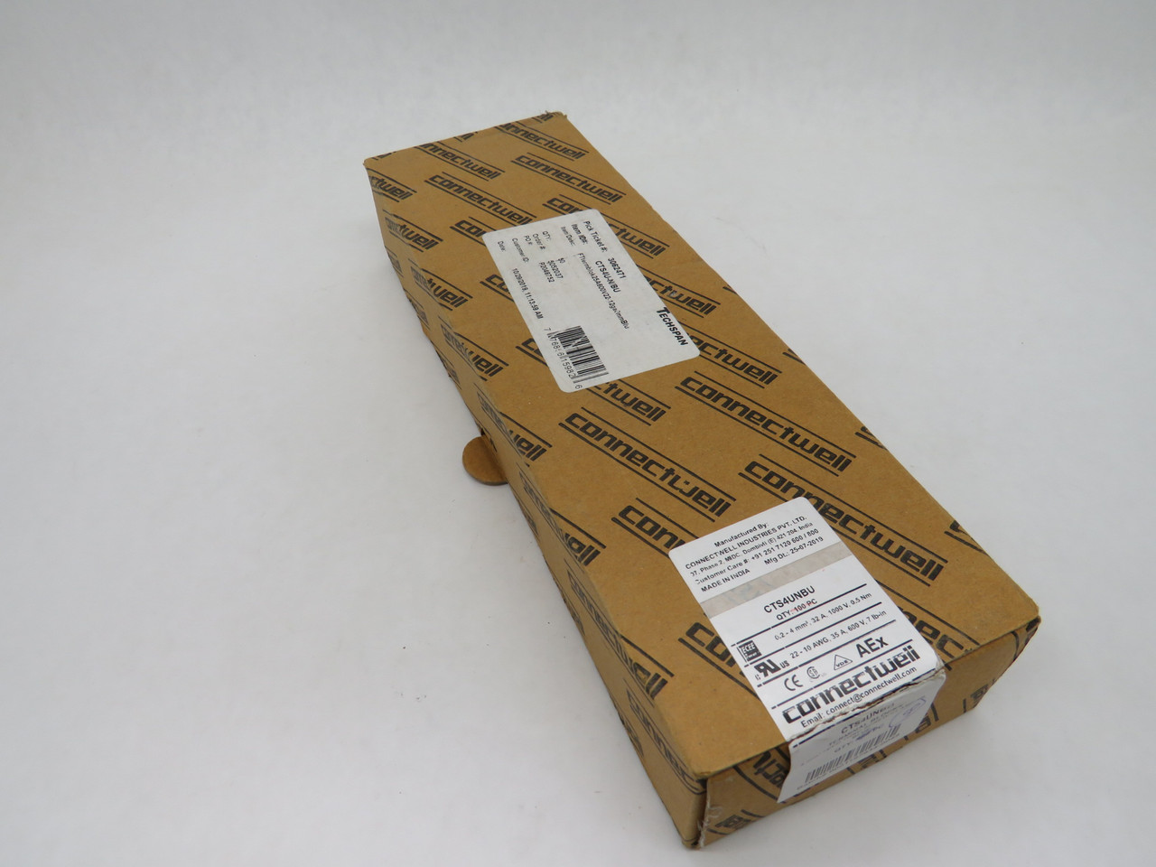 Connectwell CTS4UN/BU Blue Terminal Block 1000V 32A 22-10AWG Lot of 32 NEW