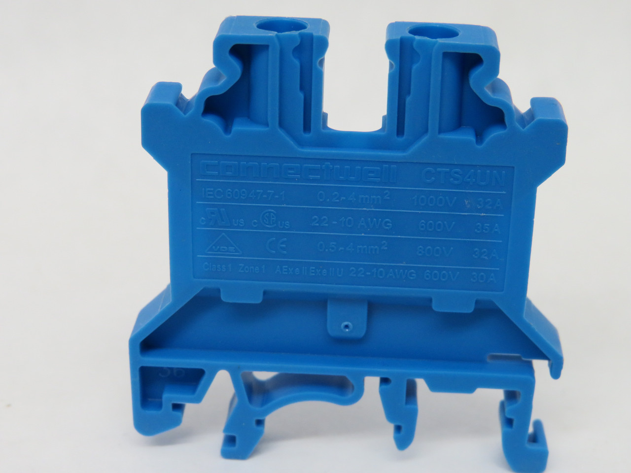 Connectwell CTS4UN/BU Blue Terminal Block 1000V 32A 22-10AWG Lot of 32 NEW
