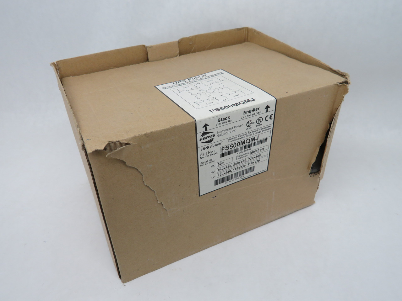 Hammond FS500MQMJ Transformer 500VA Pri240/480V Sec120/240V 50/60Hz DMG BOX NEW