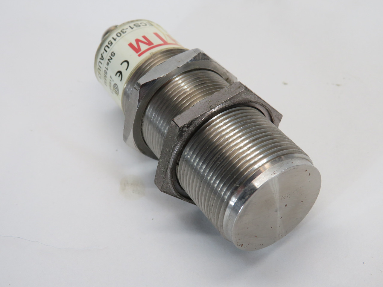 HTM ECS1-3015U-AUU3 Proximity Sensor M30 20-250VAC/DC 15mm Range 200mA USED