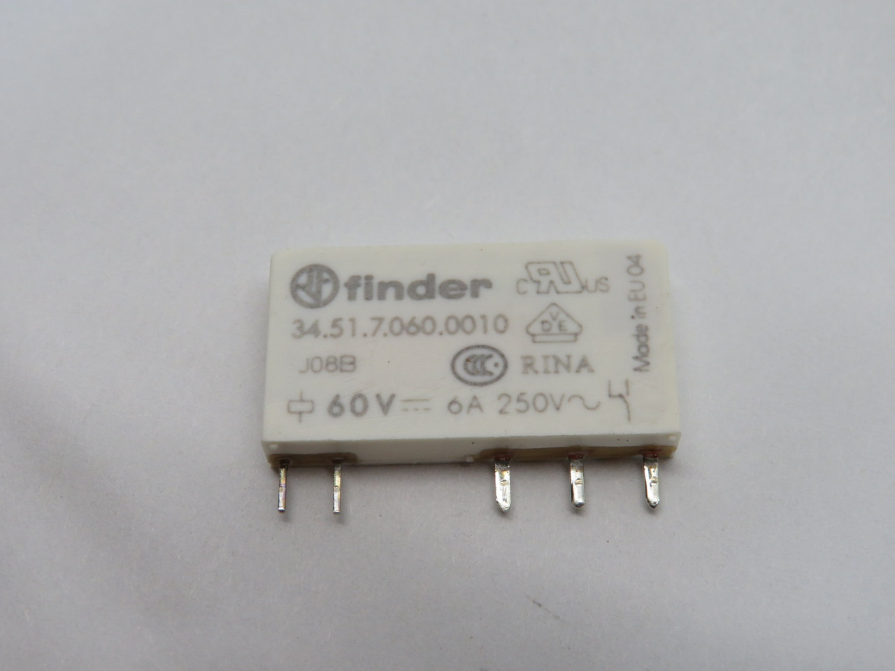 Finder 34.51.7.060.0010 Power Relay 60VDC 6A 250VAC 5-Pin SPDT USED