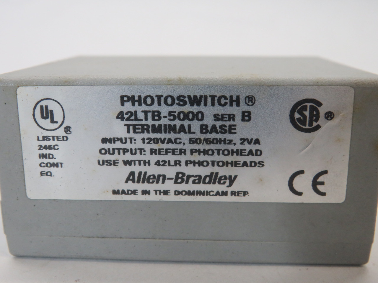 Allen-Bradley 42LTB-5000 Series B Terminal Base 120V SHELF WEAR/BOX DAMAGE NEW