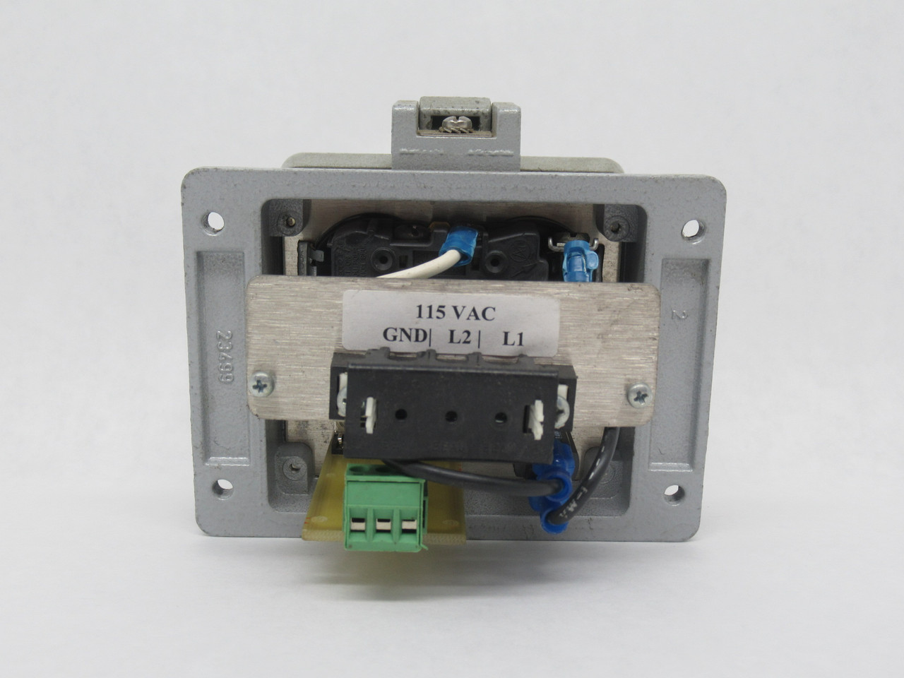 Mencom DHDP-DB9-R-32 Panel Interface Connector w/ 3A Reset 115VAC USED