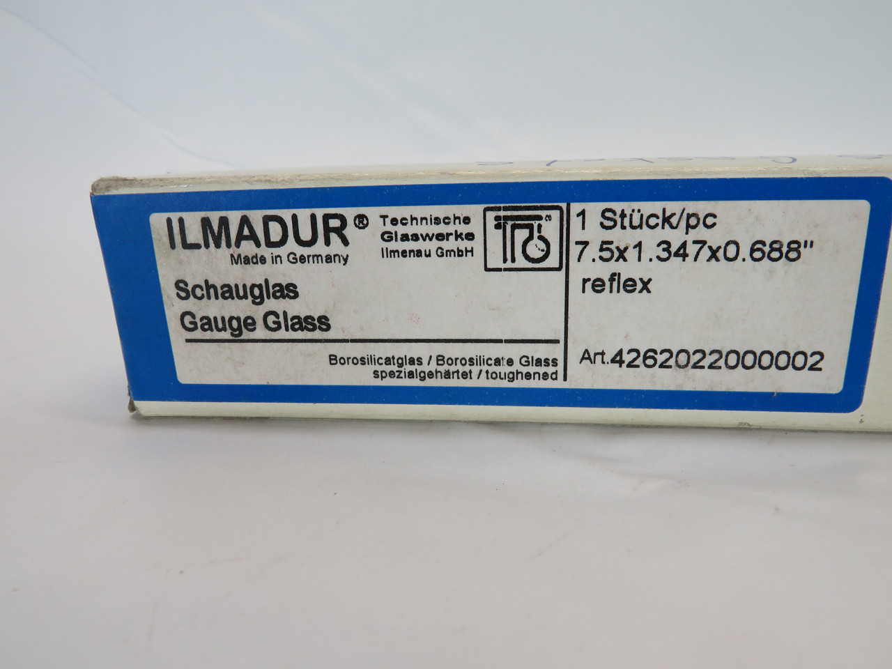 Ilmadur 4262022000002 Reflex Gauge Sight Glass 7.5x1.347x0.688" BOX DAMAGE NEW