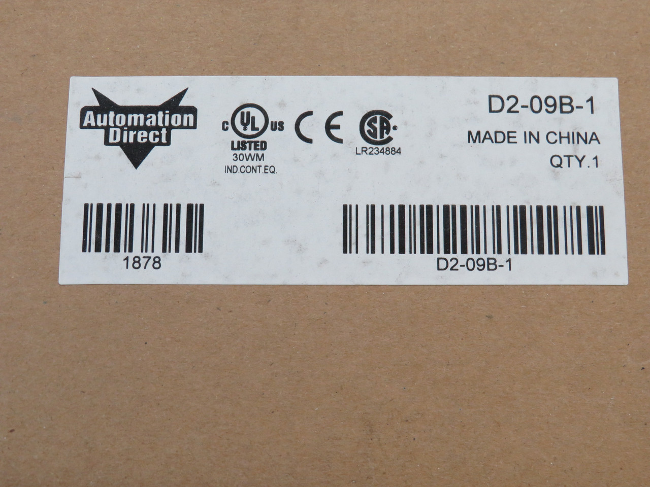 Automation Direct D2-09B-1 9 Slot Chassis Output: 24VDC 0.3A NEW