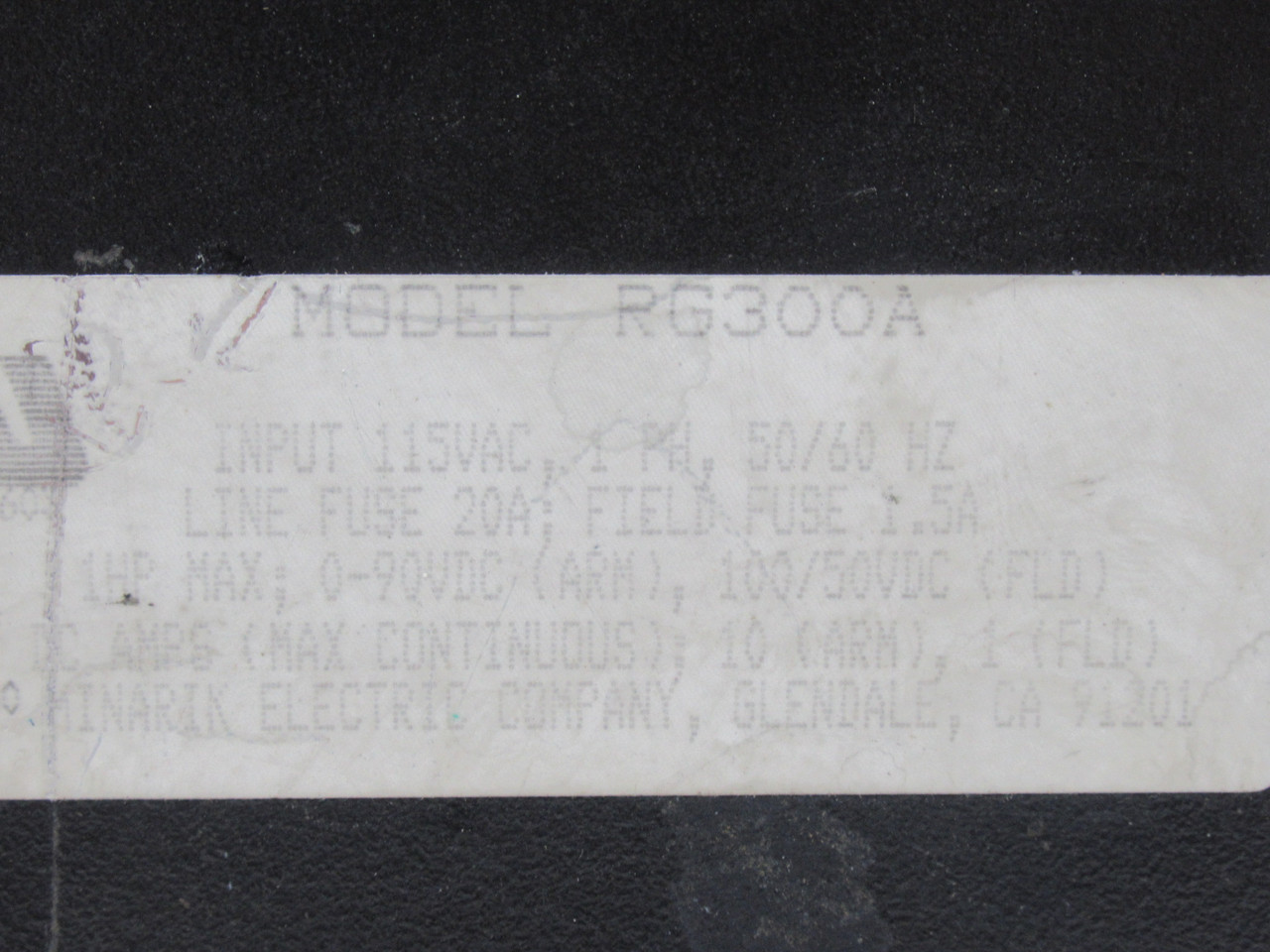 Minarik RG300A DC Motor Speed Controller 1HP 0-90VDC Arm *MODIFIED* USED