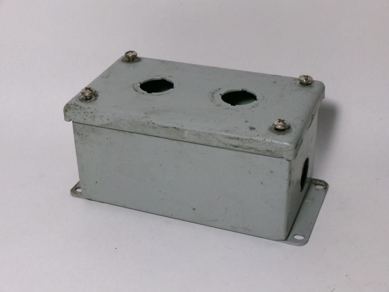 Hoffman E2PBG Steel Push Button Enclosure 2-Hole 22.5mm USED