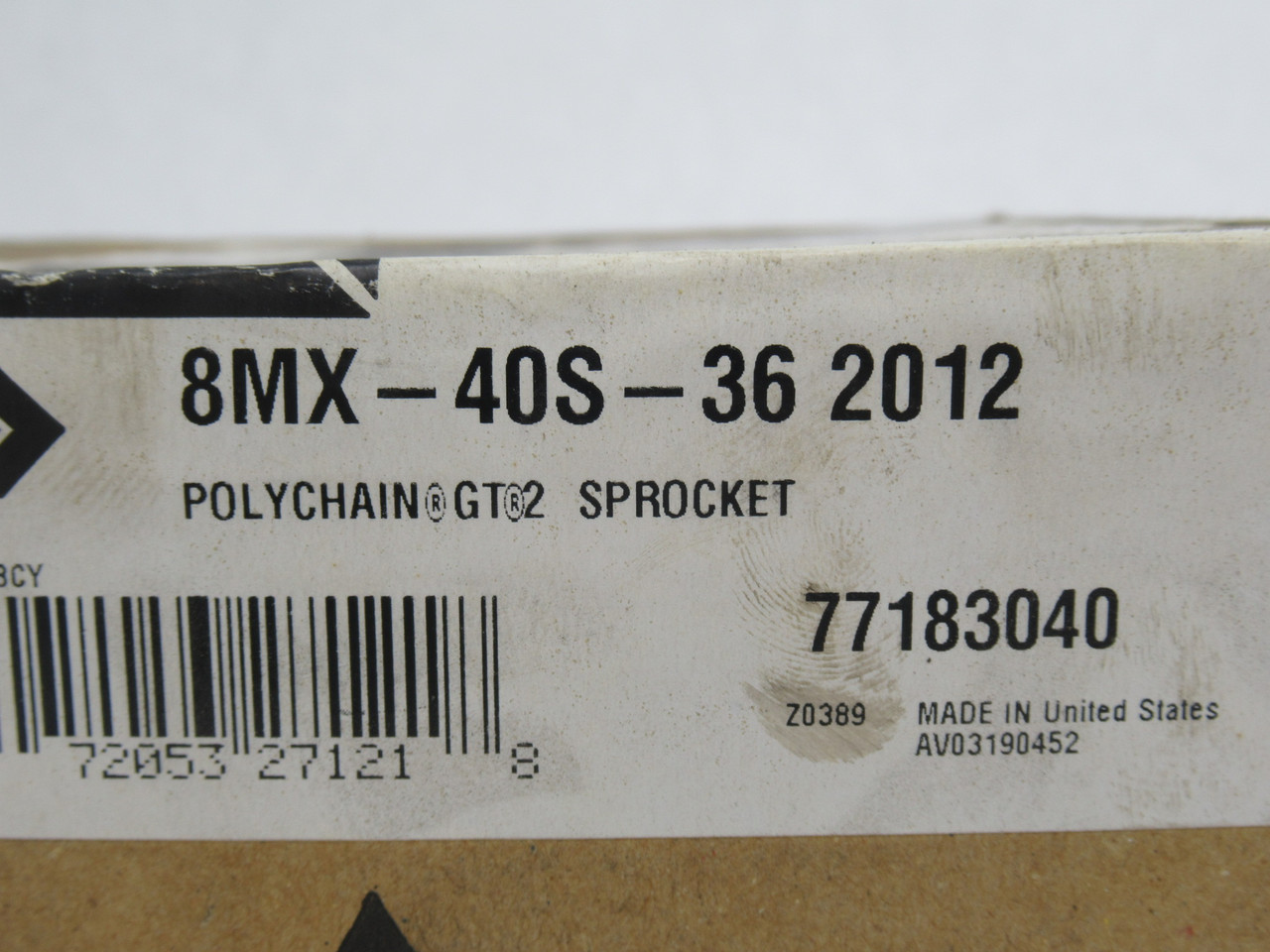 Gates 8MX-40S-36 Polychain Taperlock Sprocket 0.5-2.13" Bore 40T SEALED NEW