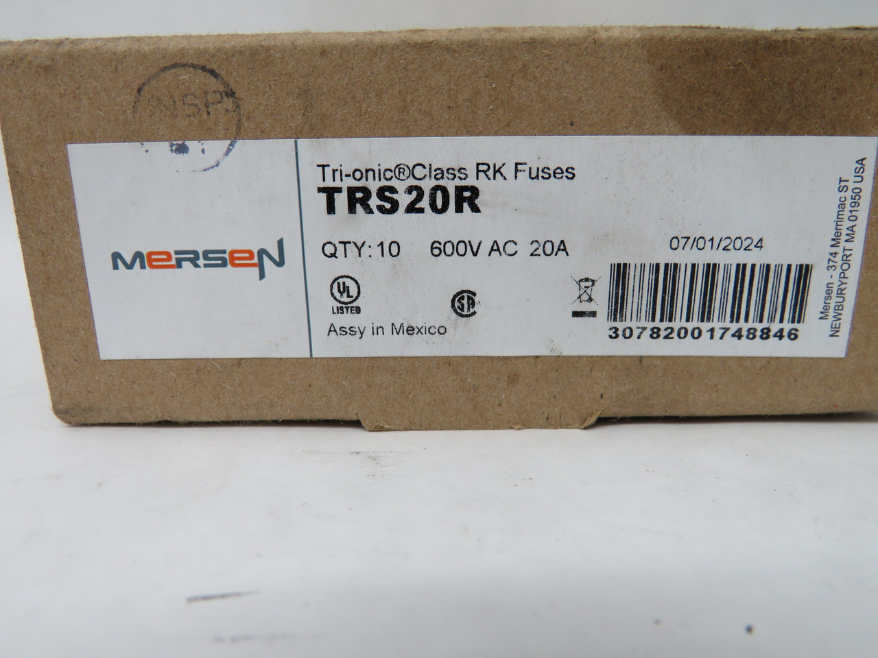 Mersen TRS20R Time Delay Fuse 20A 600VAC SHELF WEAR 10-Pack NEW