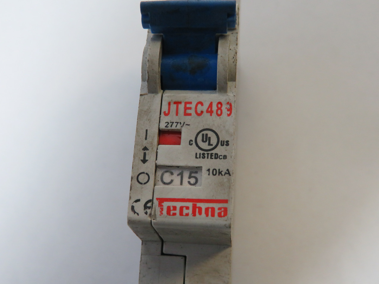 Techna JTEC-489-1-C-15 Miniature Circuit Breaker 15A 277V 1-Pole USED