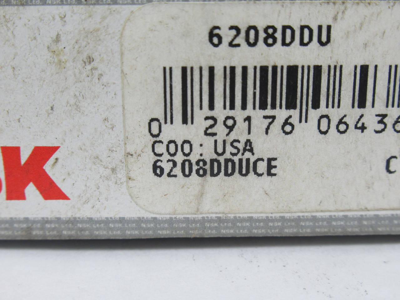 NSK 6208DDUCE Deep Groove Ball Bearing 80mm OD 40mm ID 18mm W NEW