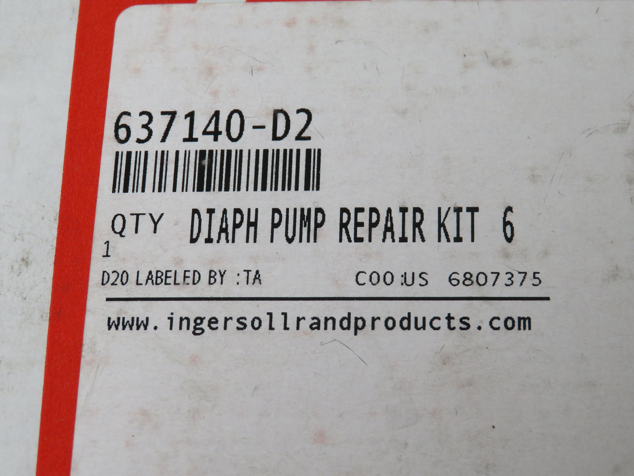 Aro 637140-D2 Pump Repair Kit 1/2" MISSING HARDWARE NEW