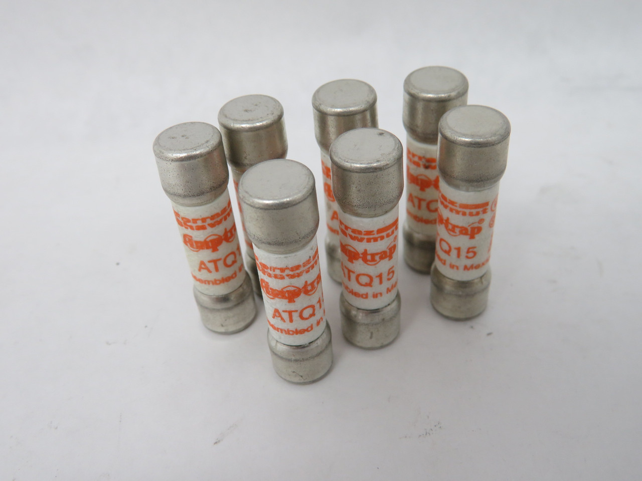 Ferraz Shawmut ATQ15 Time Delay Fuse 15A 500VAC Lot of 7 DMG BOX/LABEL NEW