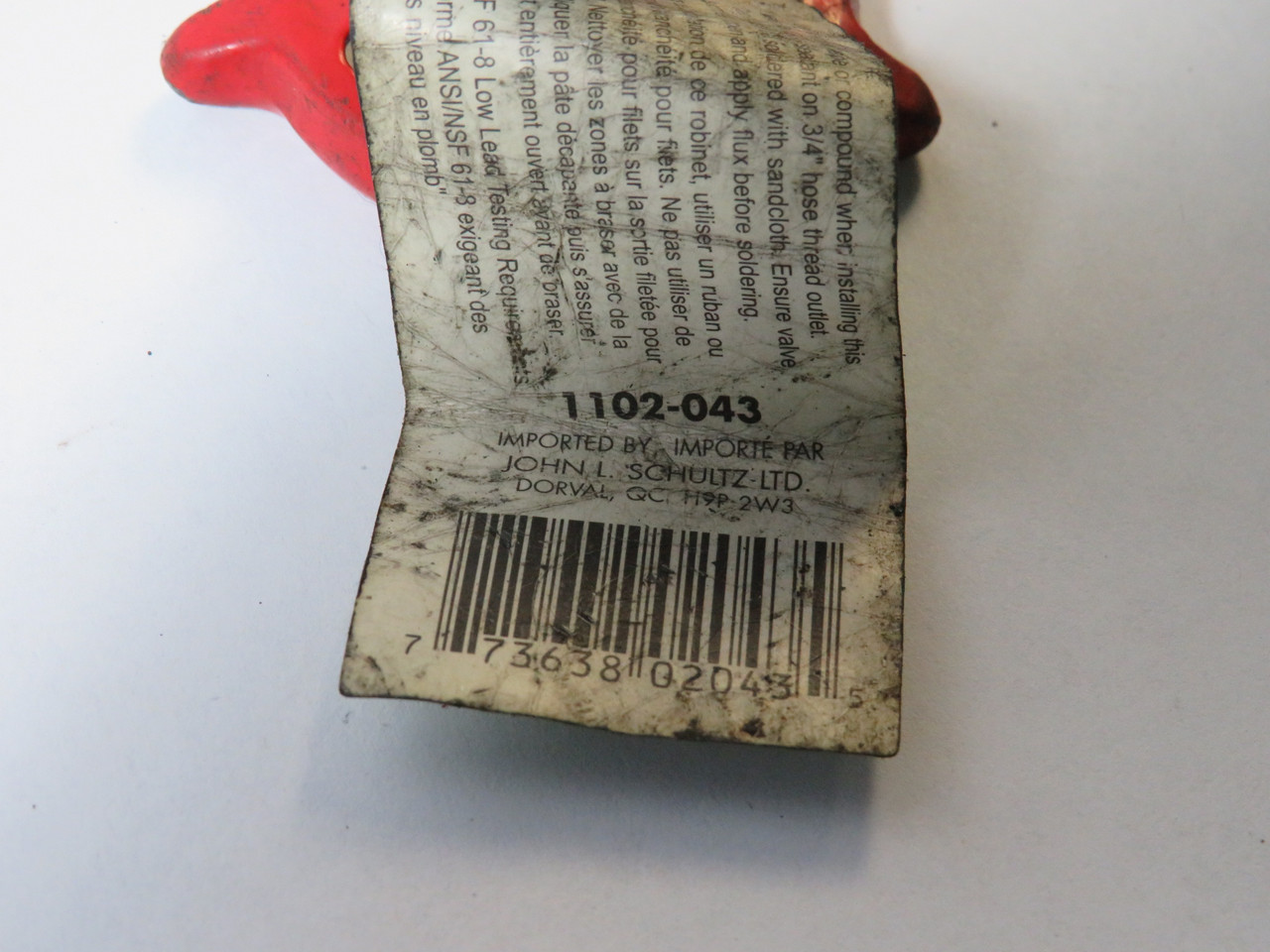 Aqua-Dynamic 1102-043 Brass Male Boiler Drain Valve 1/2" NPT 3/4" Outlet USED