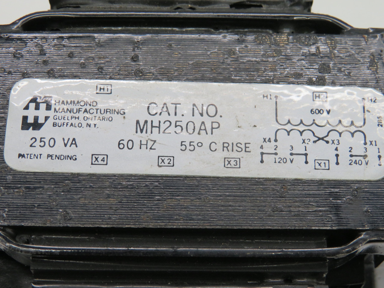 Hammond MH250AP Power Transformer 250VA Pri:600V Sec:120/240V 60Hz USED