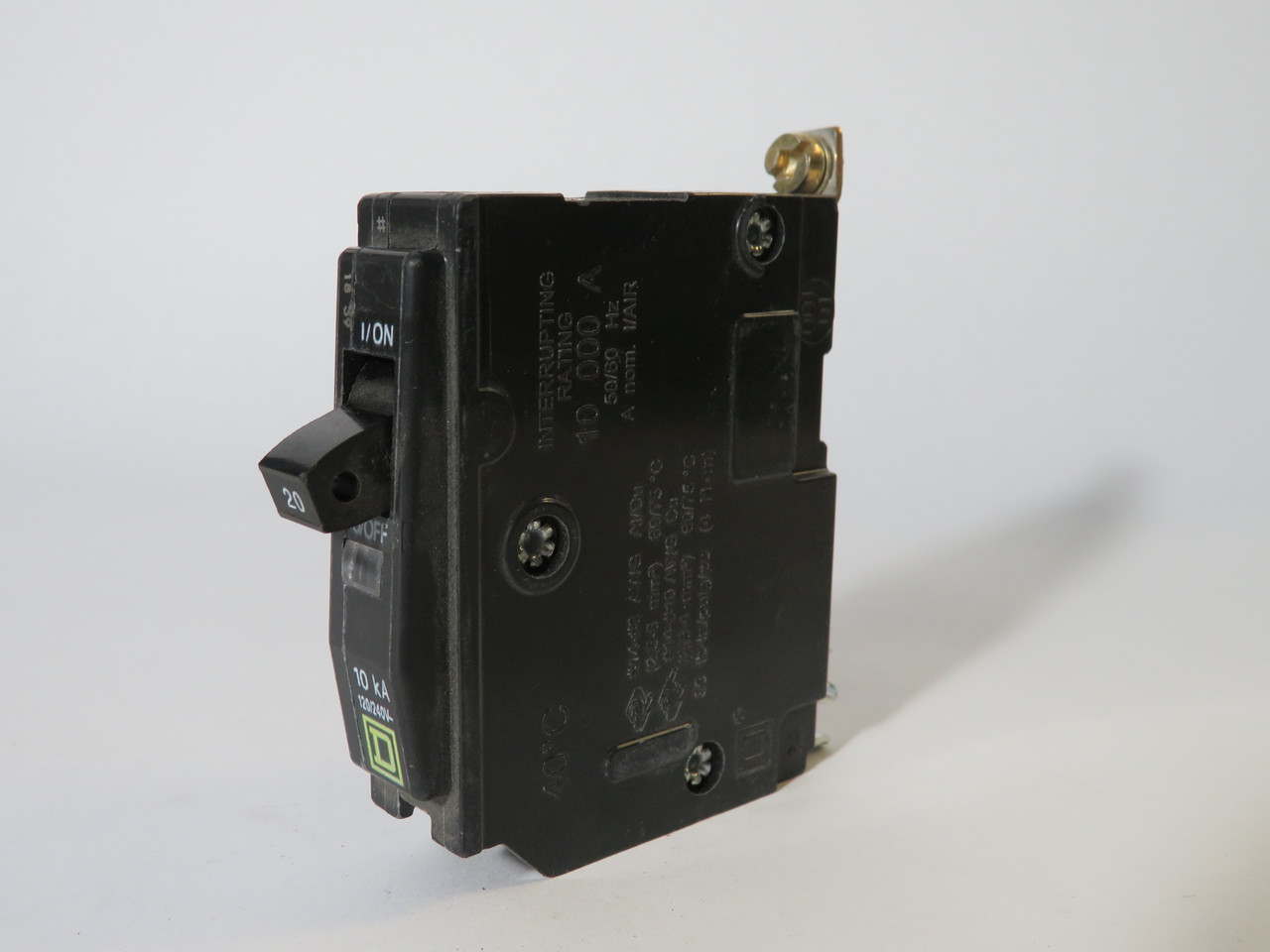 Square D QOB120 Miniature Circuit Breaker 20A 120/240V 1-Pole SWD HACR USED