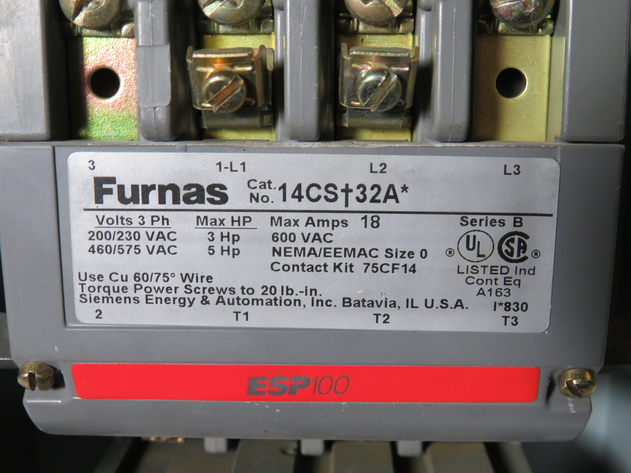 Furnas 14CSB32BA Enclosed Motor Starter 0.75-3A 110-120/220-240V MODIFIED USED