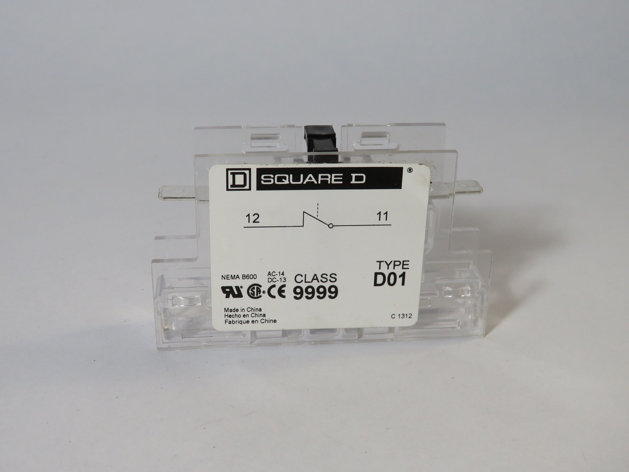 Square D 9999D01 Auxiliary Contact Block for 8910, 8911, and 8965 1NC NEW