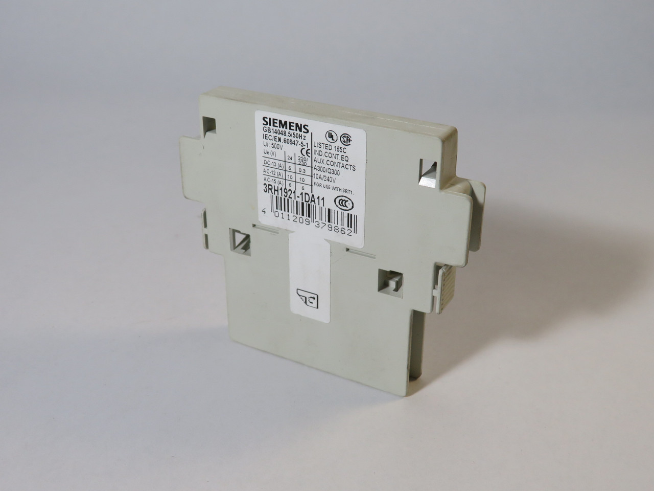 Siemens 3RH1921-1DA11 Auxiliary Contact Block 1NO 1NC 240V 10A NEW