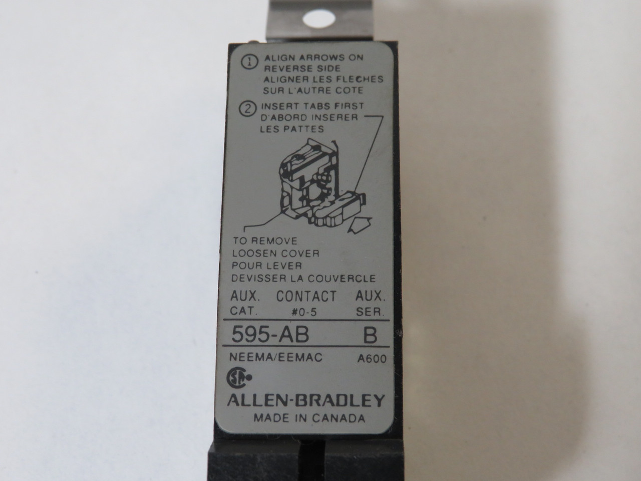 Allen-Bradley 595-AB Series B Auxiliary Contact Block 1NO 1NC NEW