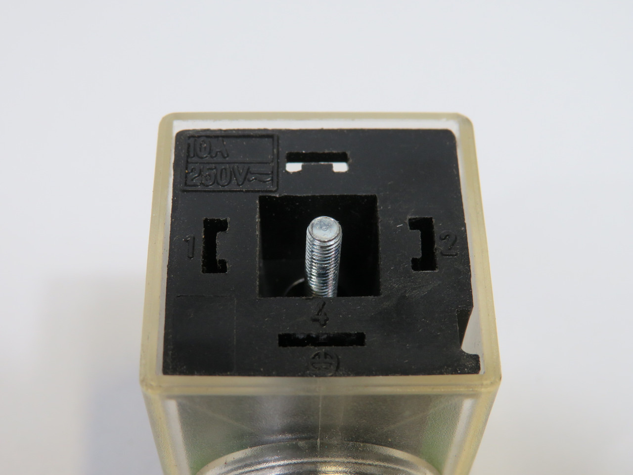 Precision Controls Square Solenoid Connector Clear w/ White Indicator USED