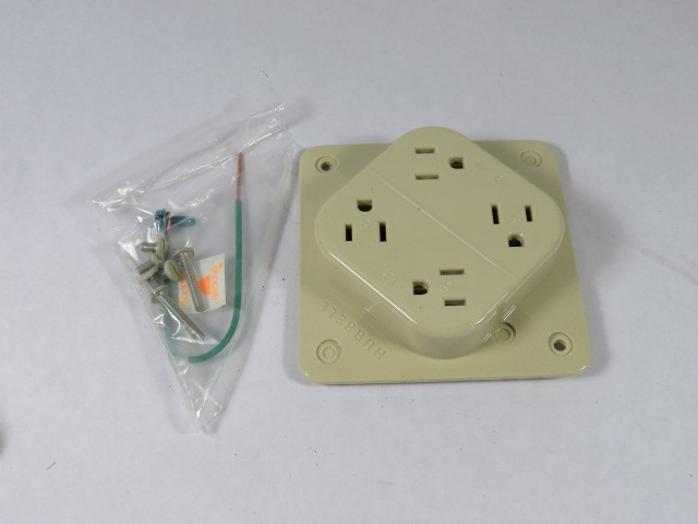 Hubbell HBL415I 4-Plex Receptacle 15A 125V 3W 2P ! NEW !