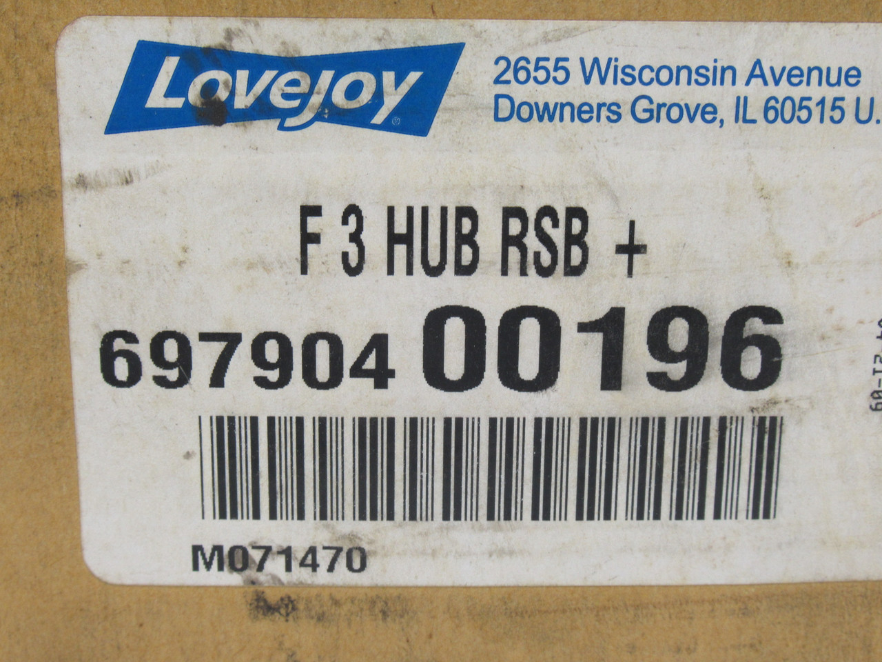Lovejoy F3 HUB RSB Gear Coupling Hub 9.44" OD SHELF WEAR NEW