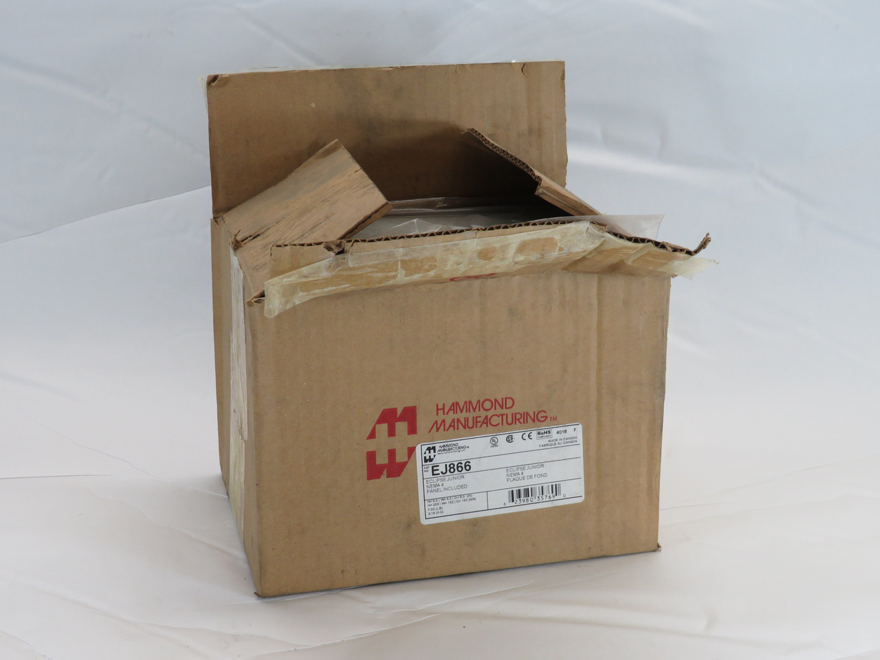 Hammond EJ866 NEMA 4 Steel Enclosure w/Panel 8x6x6" MISSING HARDWARE/BOX DMG NEW