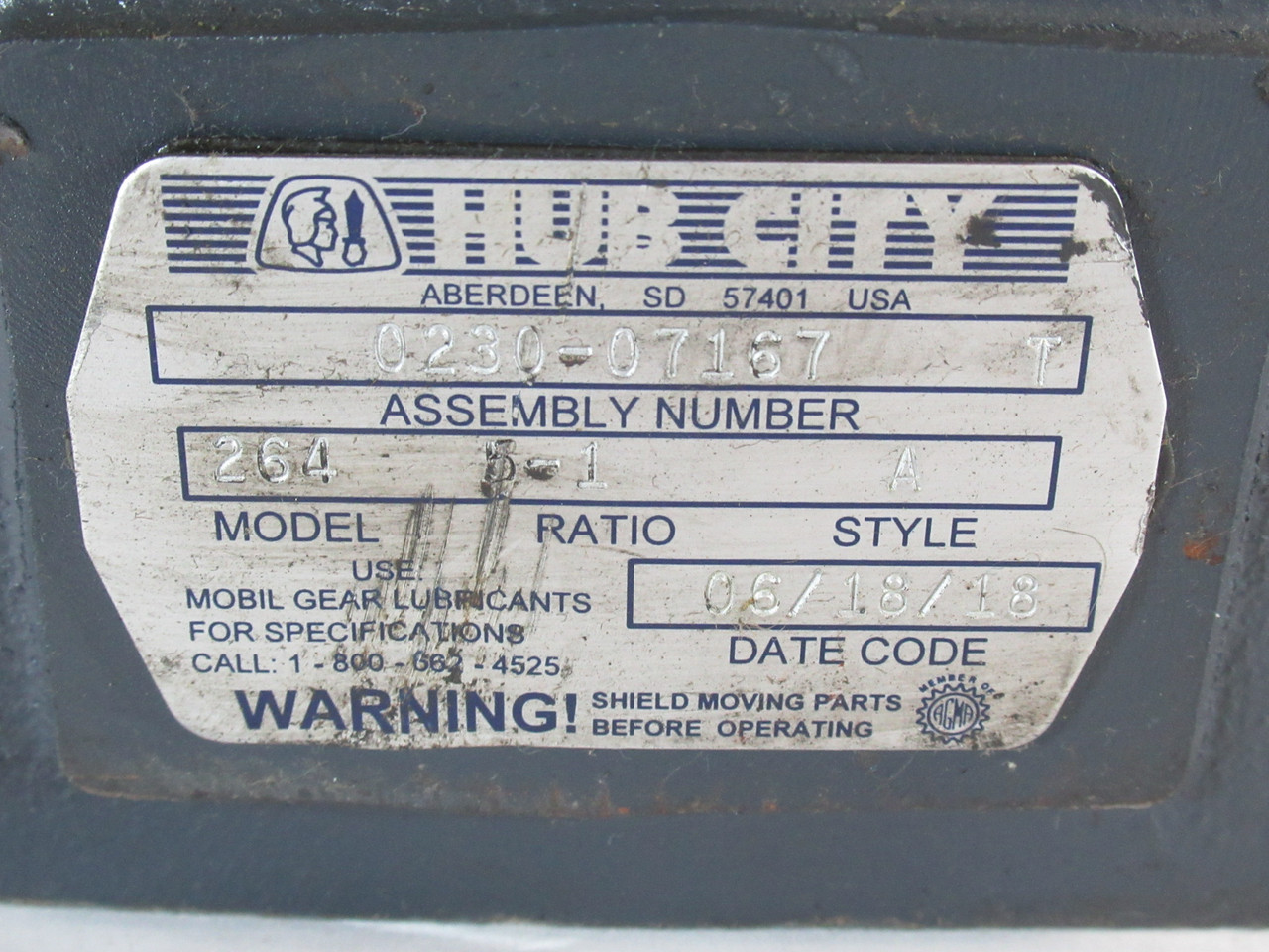 Hub-City 0230-07167 Right Angle Worm Gear Reducer 5:1 Ratio 1147Lb-In USED