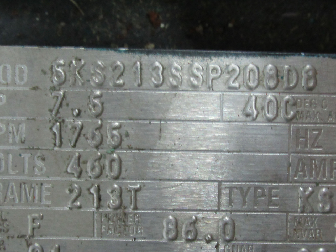 General Electric 7.5Hp 1765RPM 460V 213T TEFC 3Ph 9.0A 60Hz USED