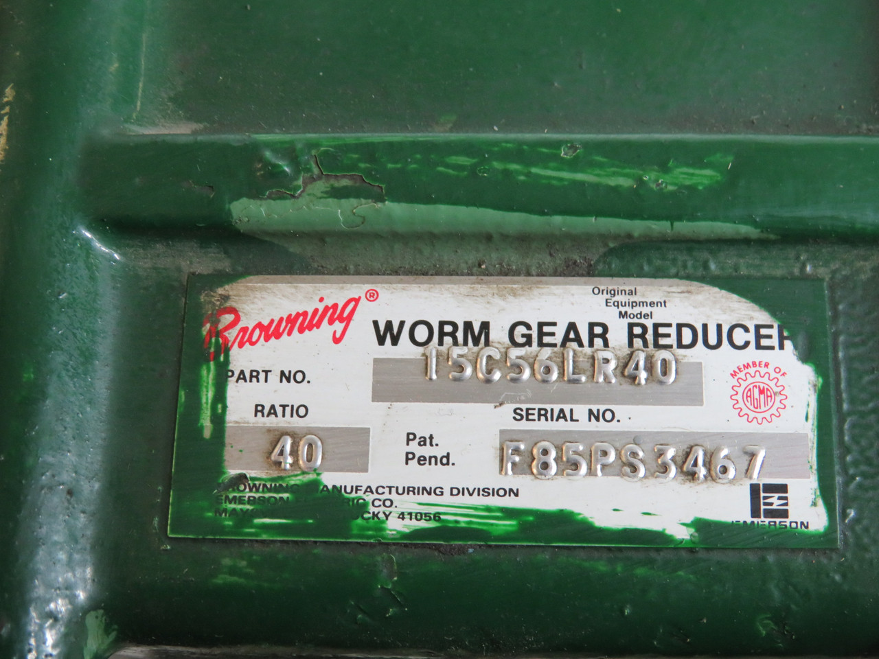 Browning 15C56LR40 Worm Gear Reducer 40:1 Ratio CHIPPED PAINT USED