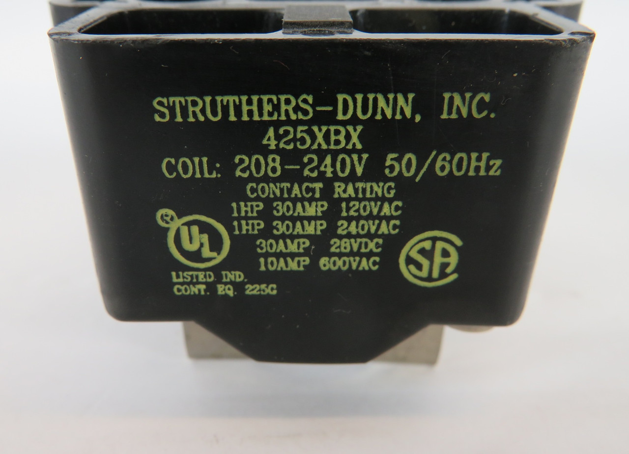 Struthers-Dunn 425XBX Electromagnetic Relay 208-240V 50/60Hz 1HP 30A USED