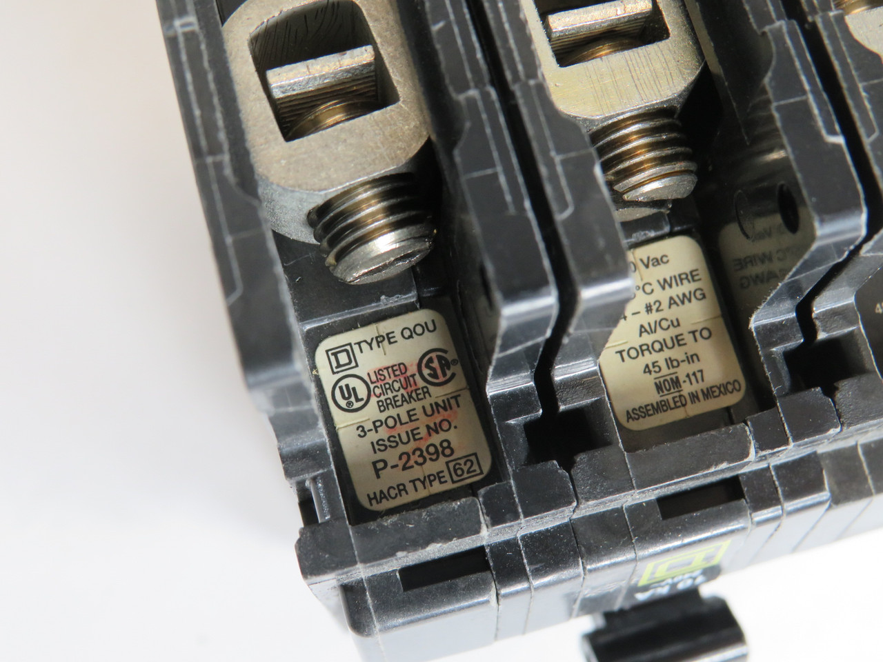 Square D QOU340 Circuit Breaker 40A 240VAC 3 Pole USED