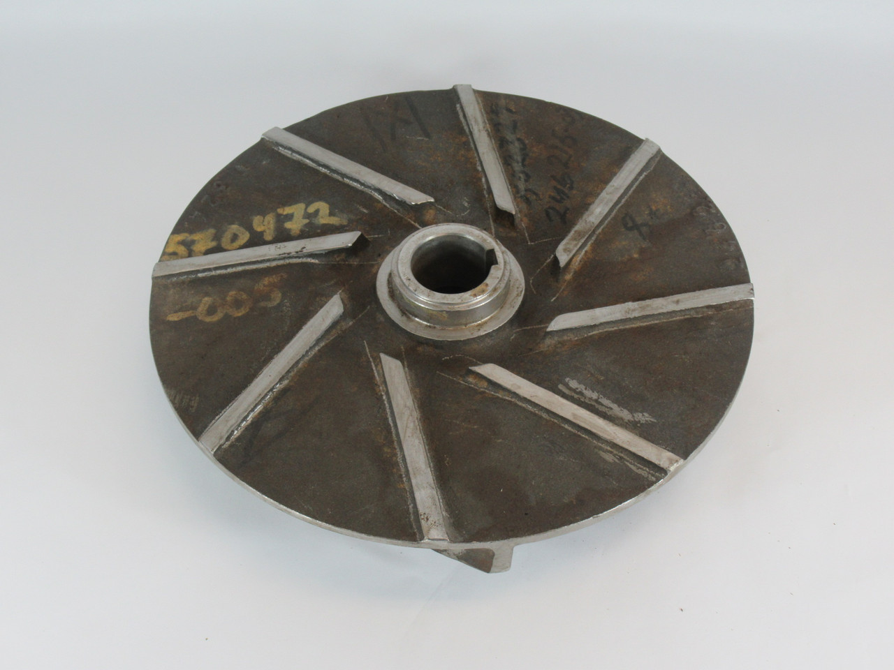Generic 570472-005 3-Vane Impeller 12-5/8" D 1-5/8" Bore 2-3/8" LTB USED