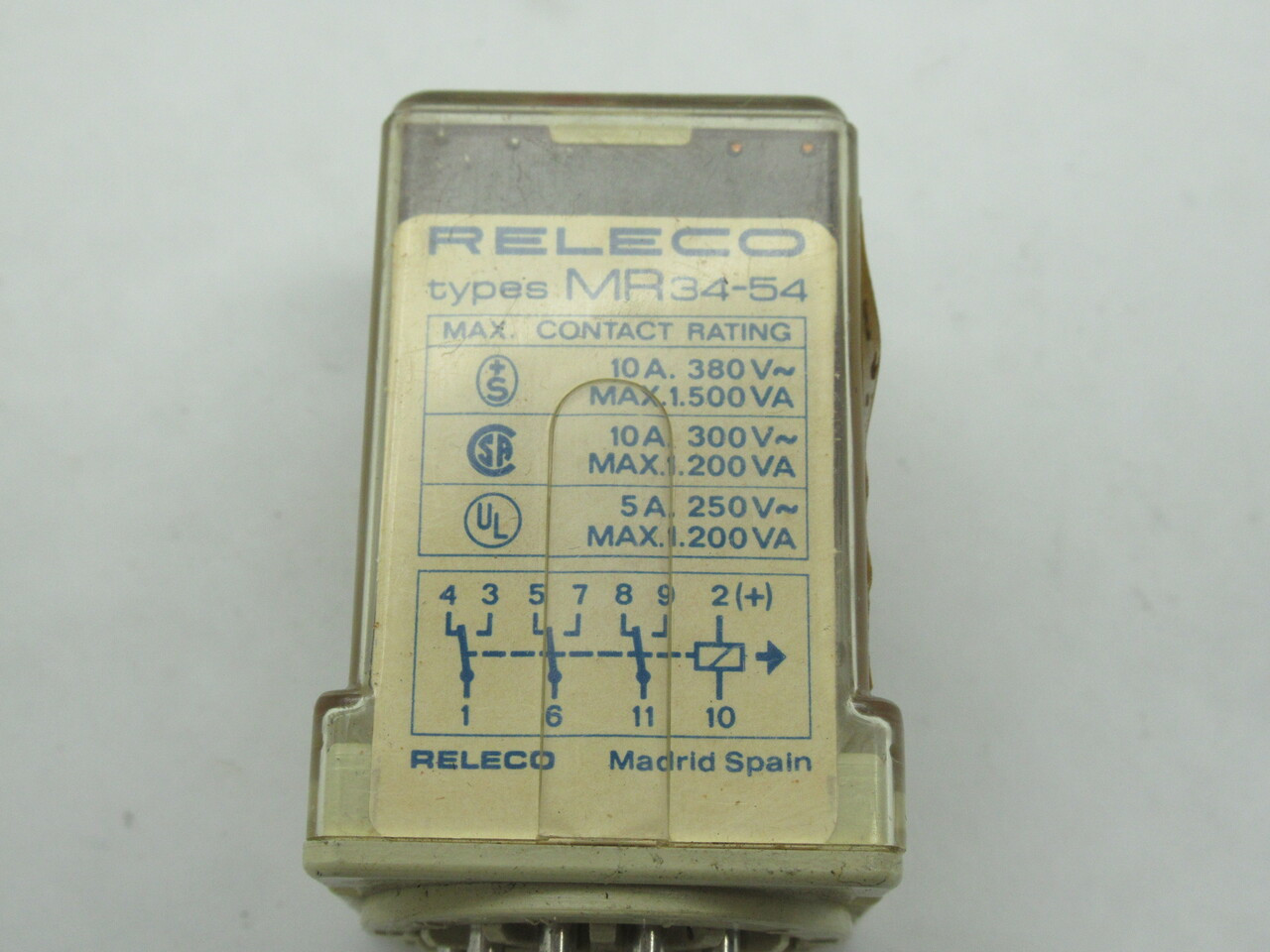 Releco MR 34.3.120-X Plug-In Relay 120V 10A 11-Pin USED