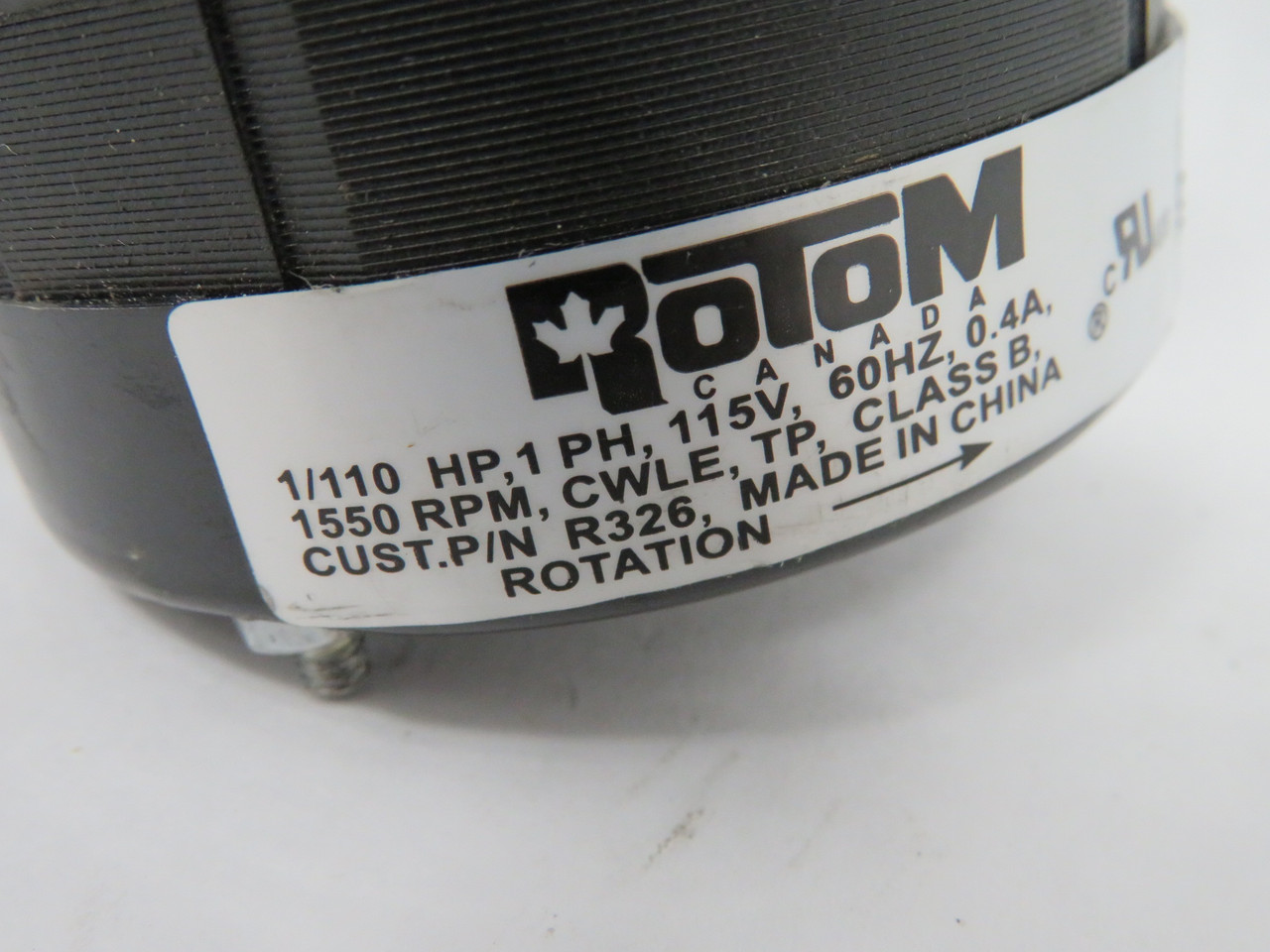 Rotom R326 Refrigeration Evaporator Coil Motor 1/110HP 1550rpm 115V COS DMG USED