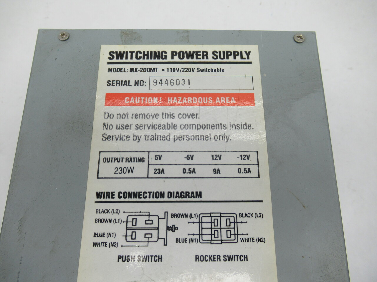 HCD MX-200MT Switching Mode Power Supply 230W 5VDC 12VDC CASE DAMAGE USED