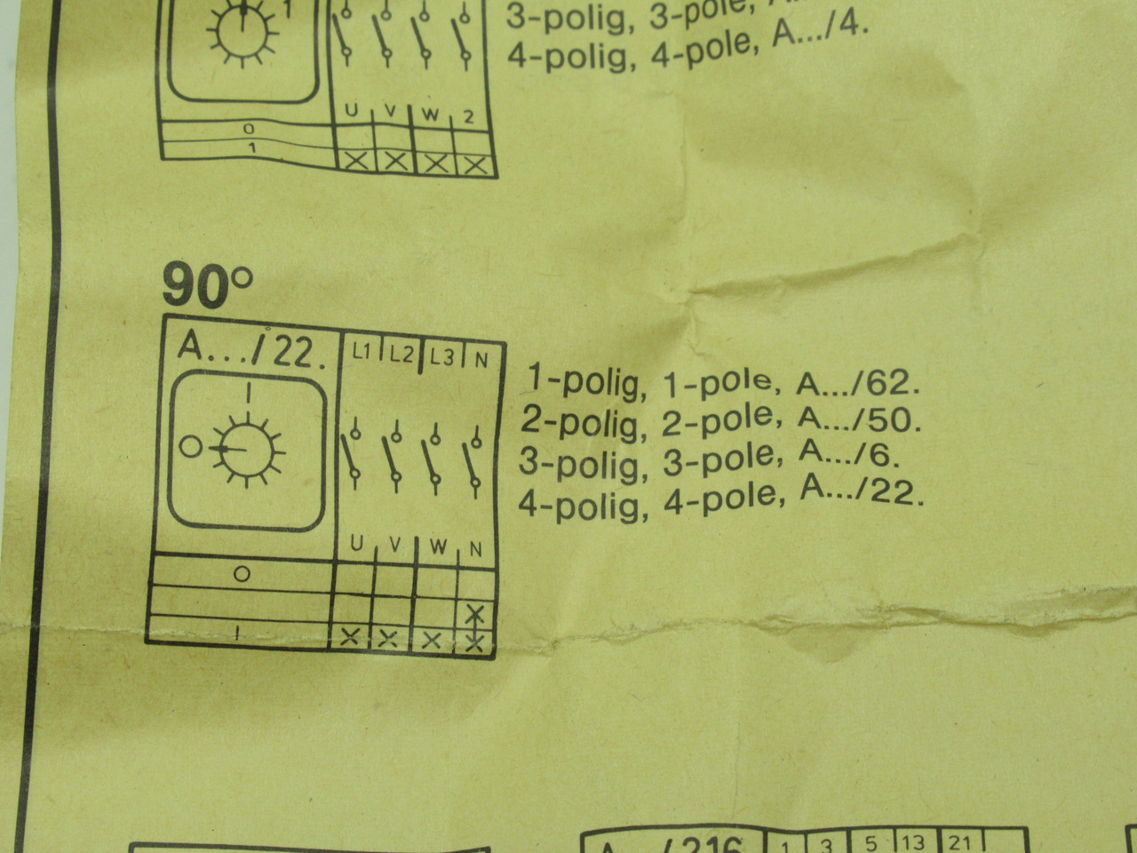 Merz A 101/6.1050 On-Off Rotary Cam Switch 90-Deg 2-Position 3-Pole BOX WEAR NEW