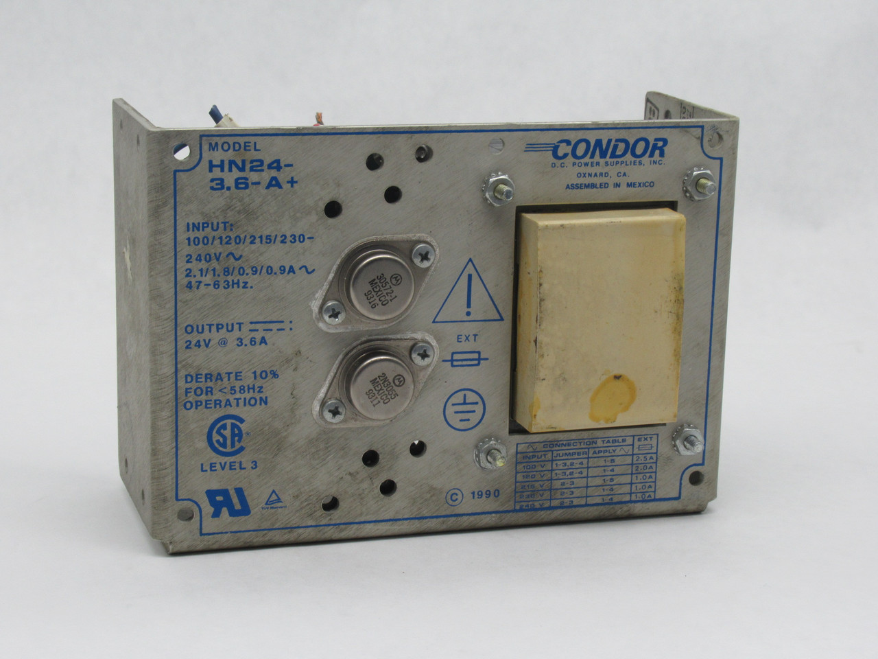 Condor HN24-3.6-A+ Power Supply 24VDC@3.6A 100/120/215/230-240V USED