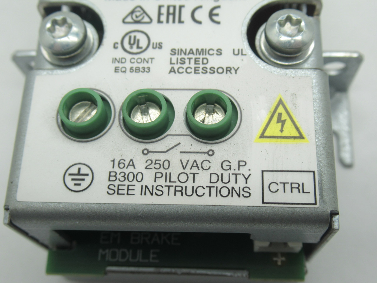 Siemens 6SL3252-0BB00-0AA0 Brake Relay Module 250V 16A USED