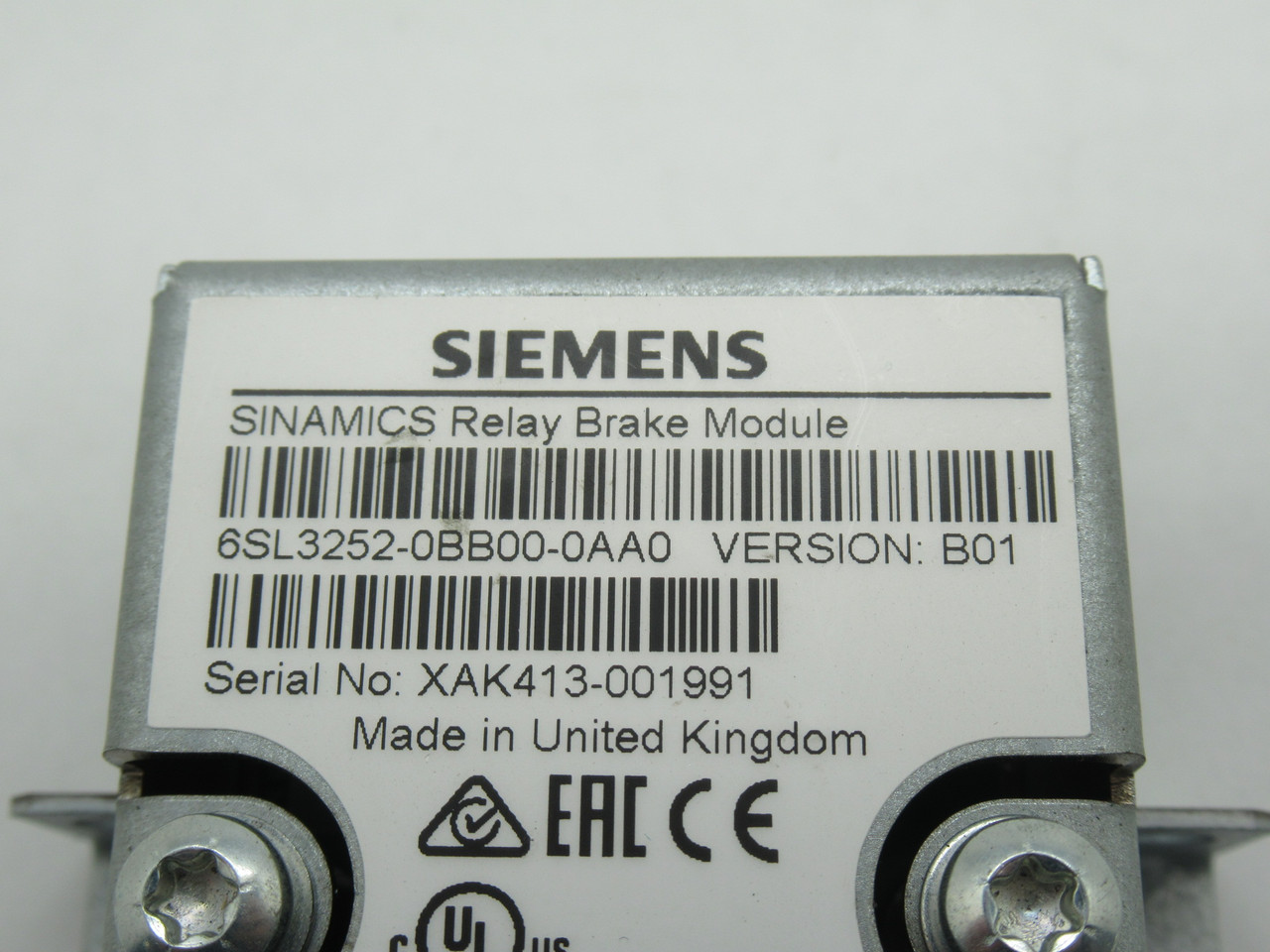 Siemens 6SL3252-0BB00-0AA0 Brake Relay Module 250V 16A USED