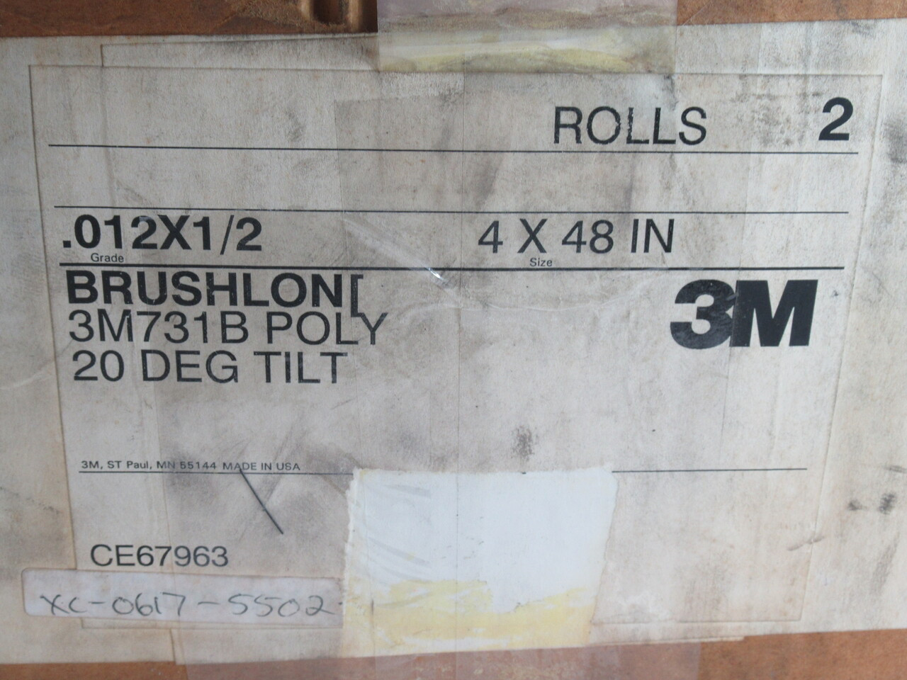 3M 731B Brushlon 4" W 48" L 2-Pack CUT PIECES/SOME REMOVED/SHELF WEAR NEW