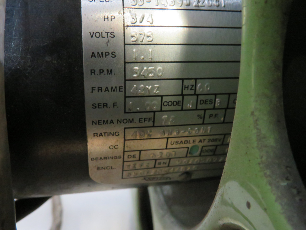 Generic F275/7 Blower Assy C/W Balder Motor 3/4HP 3450rpm 575V 42YZ TEFC USED